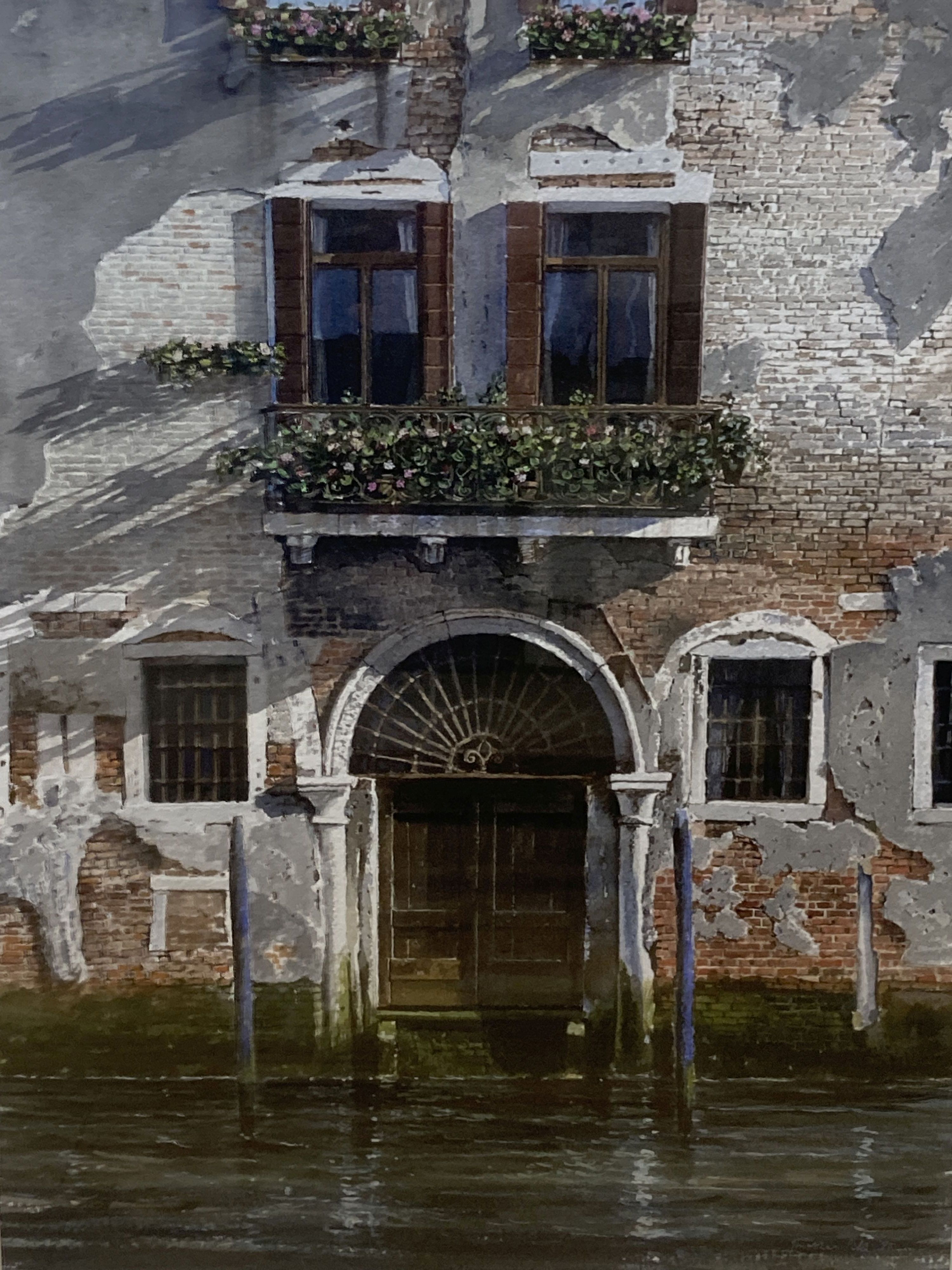 Jonathan Pike (b.1949), watercolour, On the Grand Canal, Venice, 1995 Mall Galleries label verso, 48 x 35cm